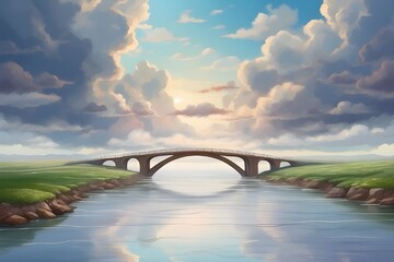 bridge over river and sky