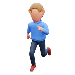 Fototapeta premium Man running 3d illustration