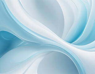 Fototapeta premium Abstract pastel background with a swirling, wavy design in shades of blue and white. Background is soft ethereal, subtle gradient and light sparkles. Beautiful gradient. Smooth lines. Light blue
