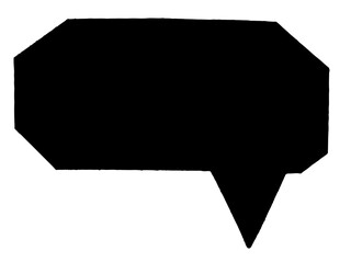 Blank cut out communication message speech bubble with rough edges and copy space for text, vector design elements
