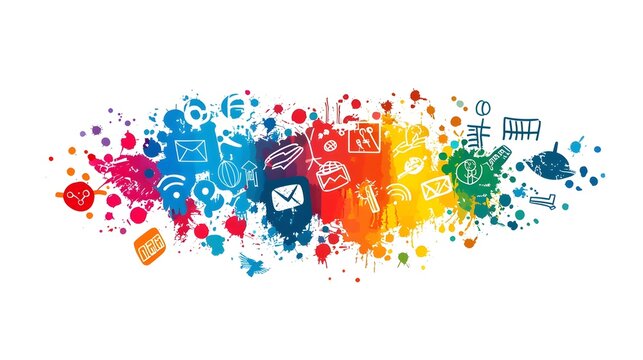 Colorful Cloud of Diverse Linguistic Symbols Symbolizing Multicultural Communication