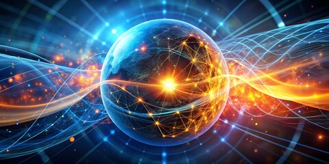 Planet on Fire: Earth ablaze with fiery energy, symbolizing global warming, climate change, and the urgent need for environmental action. 