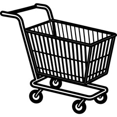 shopping cart black and white generated by AI