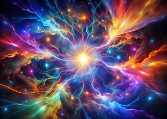 Electric Alchemy: Electrified, abstract, ethereal, vibrant, cosmic