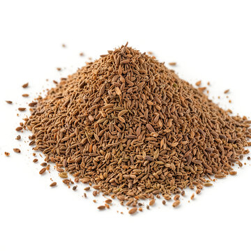 Dried cumin seed isolated on a white background.