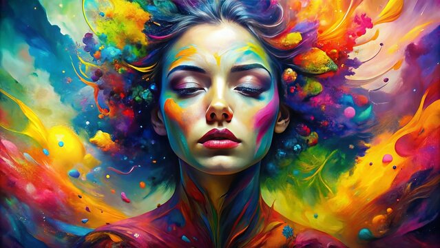 Emotional Spectrum: Vibrant, expressive, layered colors, abstract shapes, evocative of complex emotions