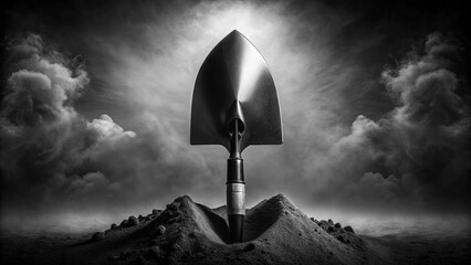 Enigmatic Noir Ace: Mysterious, monochrome, spade, hidden meanings, enigmatic