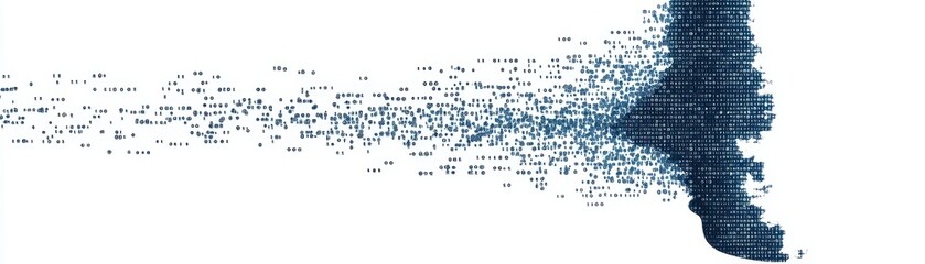 Fototapeta premium Abstract Digital Data Privacy Concept with Flowing Binary Code and Secure Information Representation