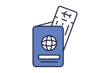 Passport icon. icon related to action plan. suitable for web site, app, user interfaces. flat line icon style