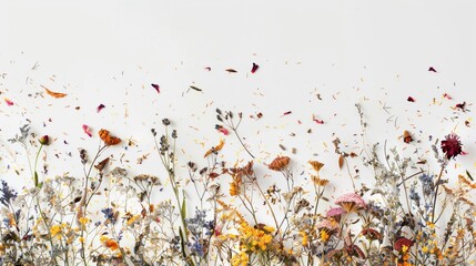 Explosion of dried herbs and flowers