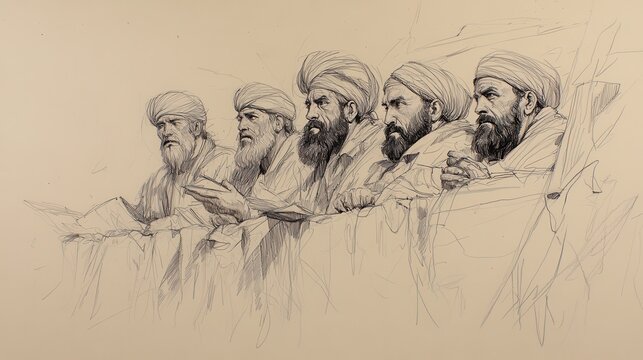 Stern Review: A Biblical Illustration of Persian Officials Reading the Letter of Accusation Against the Jewish Rebuilding Efforts