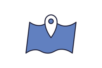 Location pin icon. icon related to action plan. suitable for web site, app, user interfaces. line icon style