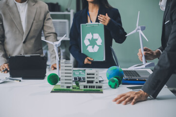 Carbon offset price report CO2 emission. Future growth Net zero waste in ESG ethical SME office...