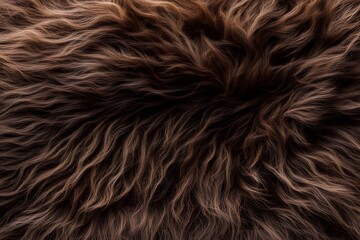 Fototapeta premium A close up of bear fur with deep brown tones and subtle highlights, AI Generated