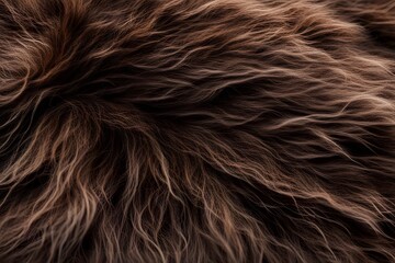 Naklejka premium A close up of bear fur with deep brown tones and subtle highlights, AI Generated