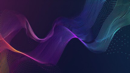 Abstract Wavy Lines with Dots Background