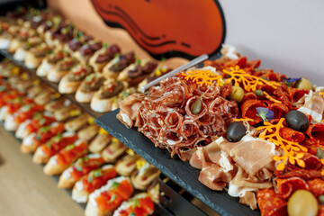 buffet at the banquet, a variety of food