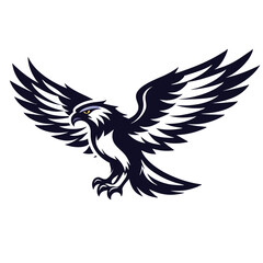 black lines flying eagle.Vector illustration isolated on white background 
