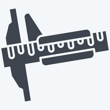 recommend clip art: Icon Vernier Caliper. related to Measuring symbol. glyph style. simple illustration
