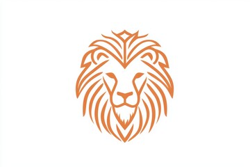 Fototapeta premium Lion Head Line Art Illustration.