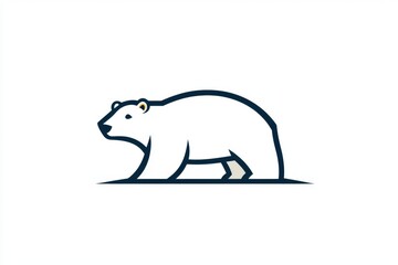 Polar Bear Line Art Logo.