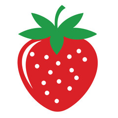 Red strawberry silhouette vector on a white background