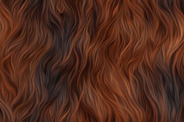 Naklejka premium A seamless pattern of horsehide with a rich chestnut brown and black mane, AI Generated