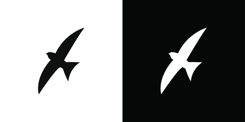 bird icon Black line art vector logo set
