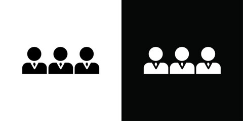 community icon Black line art vector logo set