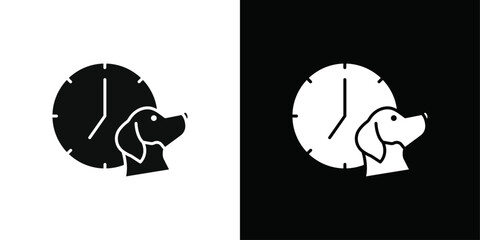 Dog competition icon Black line art vector logo set