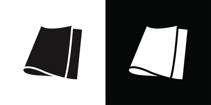 Folded Paper Icon Black line art vector logo set