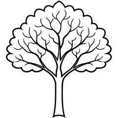 black and white tree on white background generated by AI