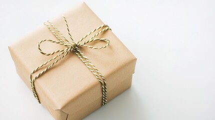 Gift Box on White Background: A Classic and Elegant Gift Box Set Against a Clean White Background.