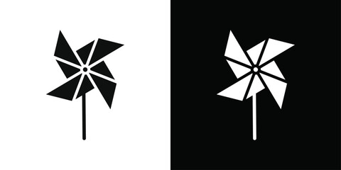 paper Windmill icon Black line art vector logo set © Petsscouts