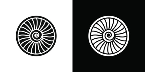 Plane turbine icon Black line art vector logo set © Petsscouts