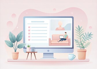 Obraz premium Pastel Paradise: Soft and dreamy online patient forms in pastel shades, creating a soothing and inviting atmosphere.