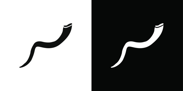 recommend clip art: Shofar icon Black line art vector logo set