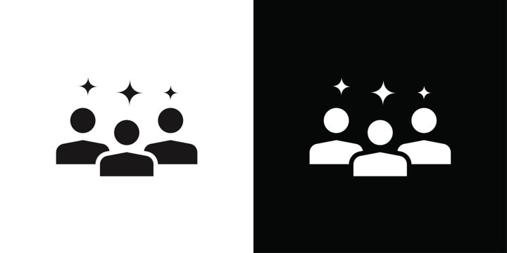 Squad icon Black line art vector logo set