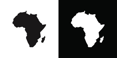 africa map icon Black line art vector logo set © Petsscouts