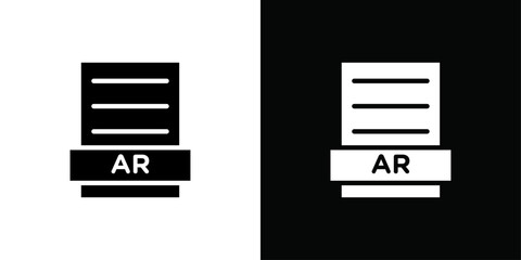 AR File Document Icon Black line art vector logo set