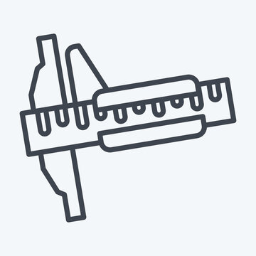 recommend clip art: Icon Vernier Caliper. related to Measuring symbol. line style. simple illustration
