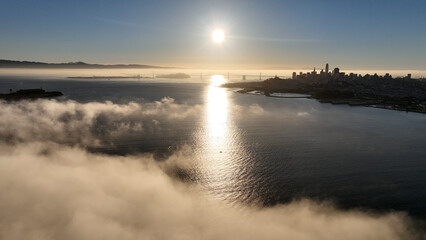 Sunrise Sky At San Francisco In California United States. Sunrise Building Architecture. Tourism Travel. Sunrise Sky At San Francisco In California United States. 