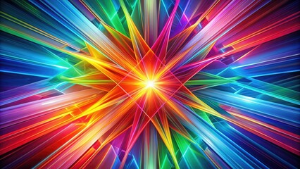 Obraz premium Vibrant abstract background featuring a dynamic arrangement of random, colorful lines intersecting and overlapping to create a mesmerizing, high-energy visual pattern.