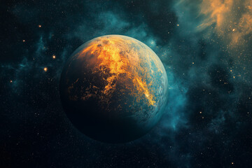 Fototapeta premium Universe filled with stars, nebula and galaxy. Banner design, computer desktop