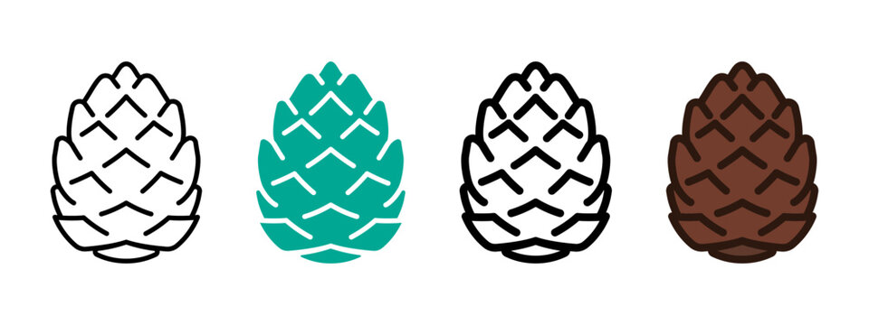 Pine cone icon. Pinecone vector illustration. Christmas three plant linear pictogram. Evergreen forest symbol. Fir cedar or spruce conifer seed. Winter season coniferous tree outline concept