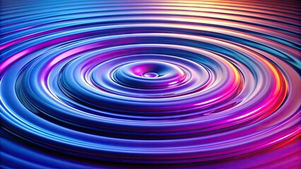 Obraz premium Vibrant blue and purple concentric circles radiate outward from a central point, creating a mesmerizing ripple effect in a stunning abstract representation of cause and consequence.