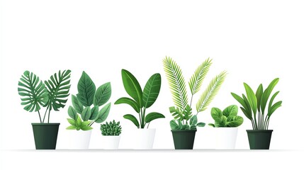 Green festival decor, lush plant-based centerpieces, eco-conscious celebration, minimalist flat design, isolated on white background
