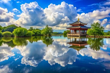 Naklejka premium Serene Sanctuary: Peaceful, Restorative, White, Cloud