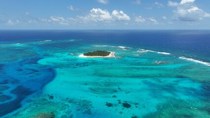Jonhny Cay At San Andres In Providencia Y Santa Catalina Colombia. Colombian Caribbean Beach. Blue Sea Background. San Andres At Providencia Y Santa Catalina Colombia. Tourism Landscape. 