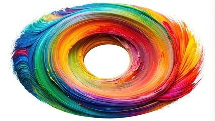 Vibrant circle composed of expressive brush strokes, showcasing a mesmerizing blend of rough and smooth textures, evoking a sense of dynamic creativity and energy.